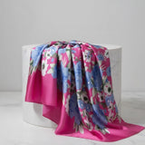 Luxury Satin Silk Scarf - Floral Pink