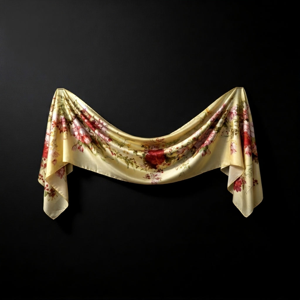 Luxury Silk Scarf - Pastel Floral