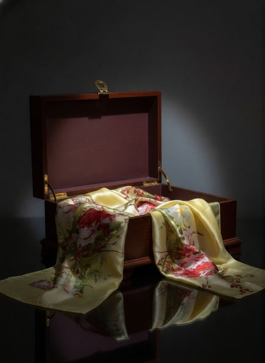 Luxury Silk Scarf - Pastel Floral