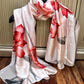 Luxury Satin Silk Scarf - Elegant Blush Floral