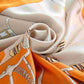Luxury Printed Silk Scarf – Brick Orange