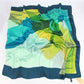 Luxury Printed Silk Scarf – Greenish Blue
