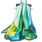 Luxury Printed Silk Scarf – Greenish Blue