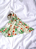 Luxury Satin Silk Hijab – Mint Pastel Floral